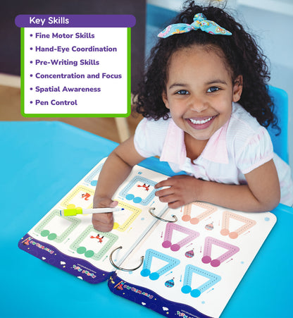68 Pages Reusable Tracing Line book to improve HAND WRITING For kids